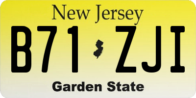 NJ license plate B71ZJI