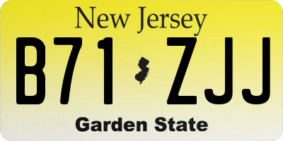 NJ license plate B71ZJJ