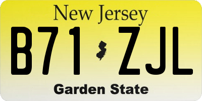 NJ license plate B71ZJL