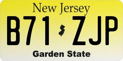 NJ license plate B71ZJP