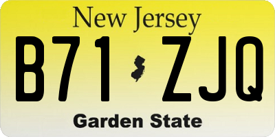 NJ license plate B71ZJQ