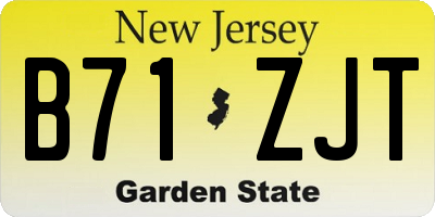 NJ license plate B71ZJT