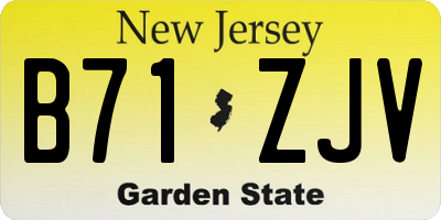 NJ license plate B71ZJV