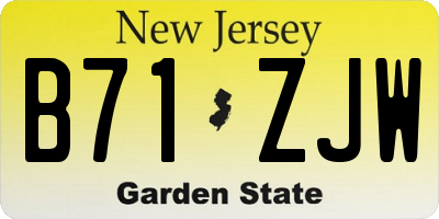 NJ license plate B71ZJW
