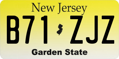NJ license plate B71ZJZ