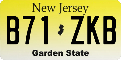NJ license plate B71ZKB