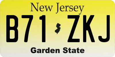 NJ license plate B71ZKJ