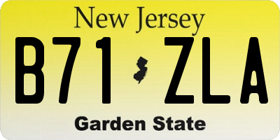 NJ license plate B71ZLA