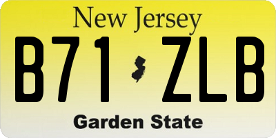 NJ license plate B71ZLB