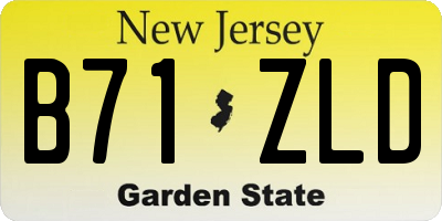 NJ license plate B71ZLD