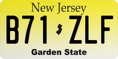 NJ license plate B71ZLF