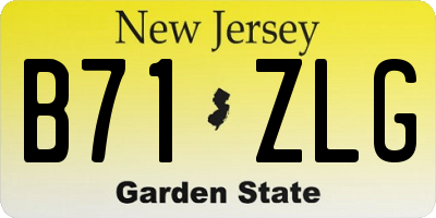 NJ license plate B71ZLG