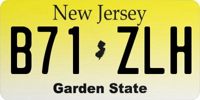 NJ license plate B71ZLH