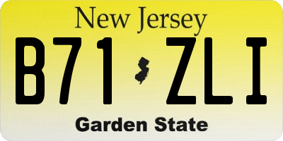 NJ license plate B71ZLI
