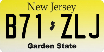 NJ license plate B71ZLJ