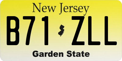 NJ license plate B71ZLL