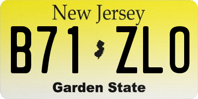 NJ license plate B71ZLO