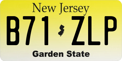 NJ license plate B71ZLP