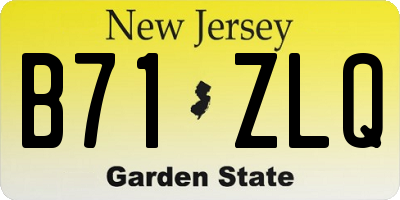 NJ license plate B71ZLQ