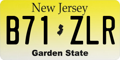 NJ license plate B71ZLR