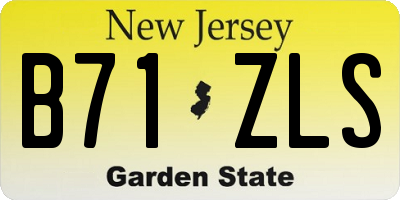 NJ license plate B71ZLS
