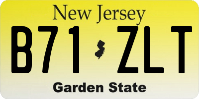 NJ license plate B71ZLT