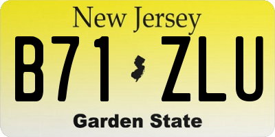 NJ license plate B71ZLU