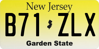 NJ license plate B71ZLX