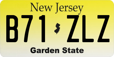 NJ license plate B71ZLZ