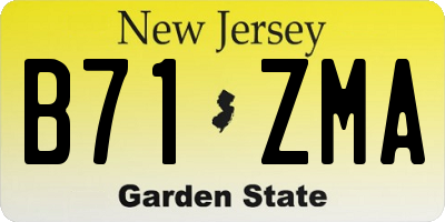 NJ license plate B71ZMA