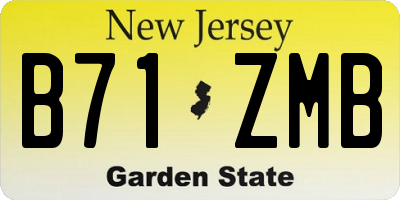 NJ license plate B71ZMB