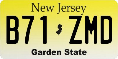 NJ license plate B71ZMD
