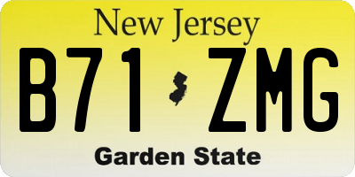 NJ license plate B71ZMG