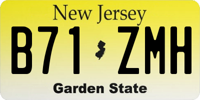 NJ license plate B71ZMH