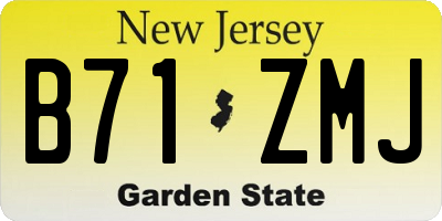NJ license plate B71ZMJ