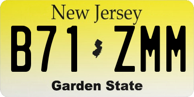 NJ license plate B71ZMM