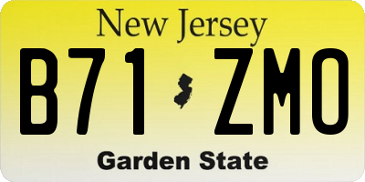 NJ license plate B71ZMO