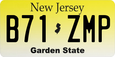 NJ license plate B71ZMP