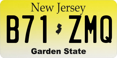 NJ license plate B71ZMQ