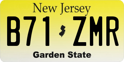 NJ license plate B71ZMR