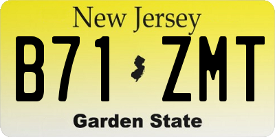 NJ license plate B71ZMT