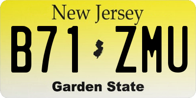 NJ license plate B71ZMU