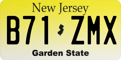 NJ license plate B71ZMX