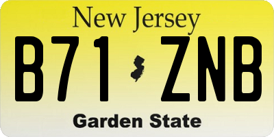 NJ license plate B71ZNB