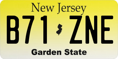NJ license plate B71ZNE