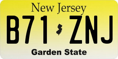NJ license plate B71ZNJ