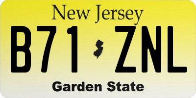 NJ license plate B71ZNL