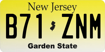 NJ license plate B71ZNM