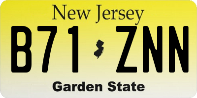 NJ license plate B71ZNN