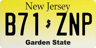 NJ license plate B71ZNP